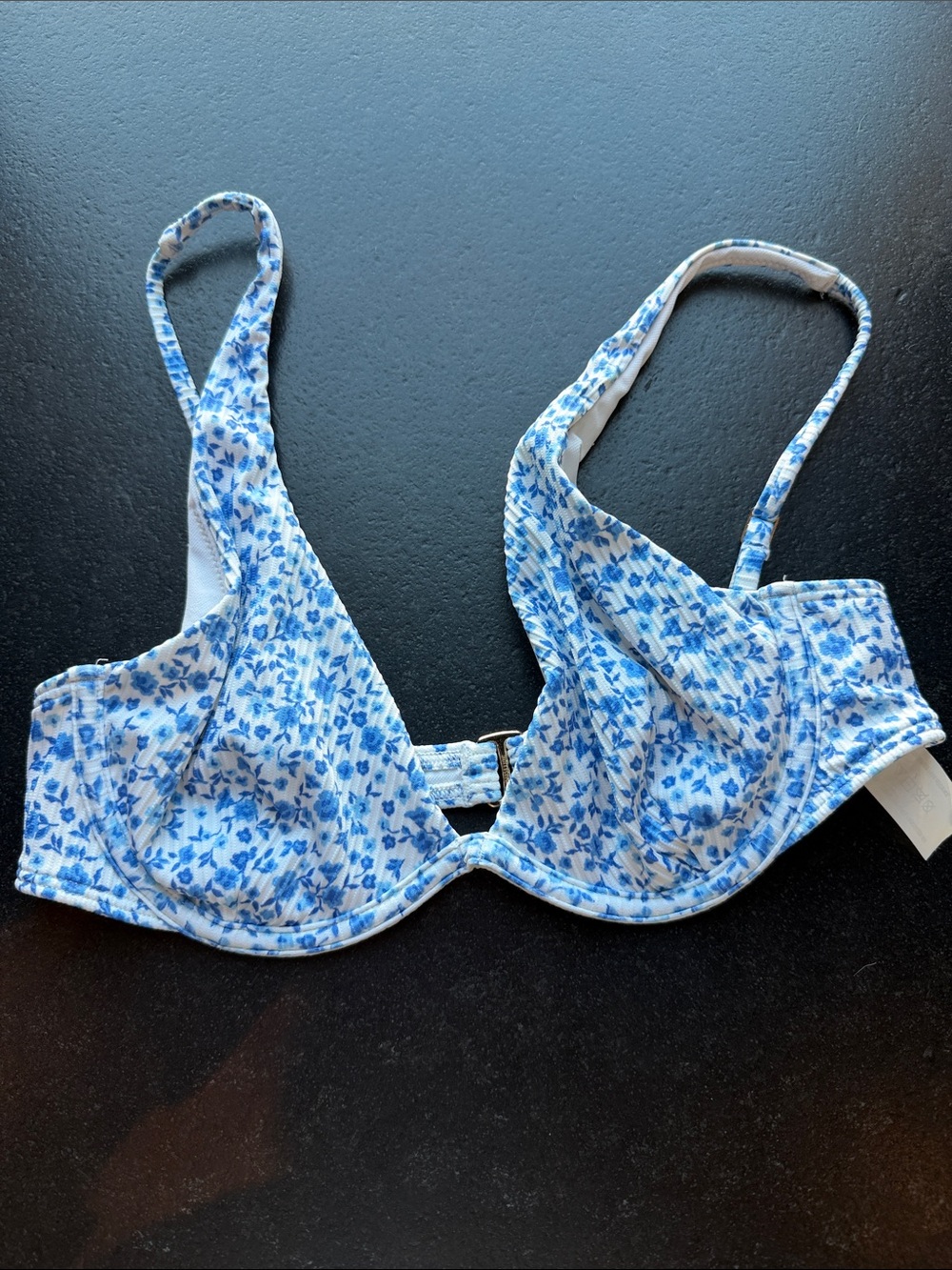 Hollister Blue Floral Underwire Bikini Top